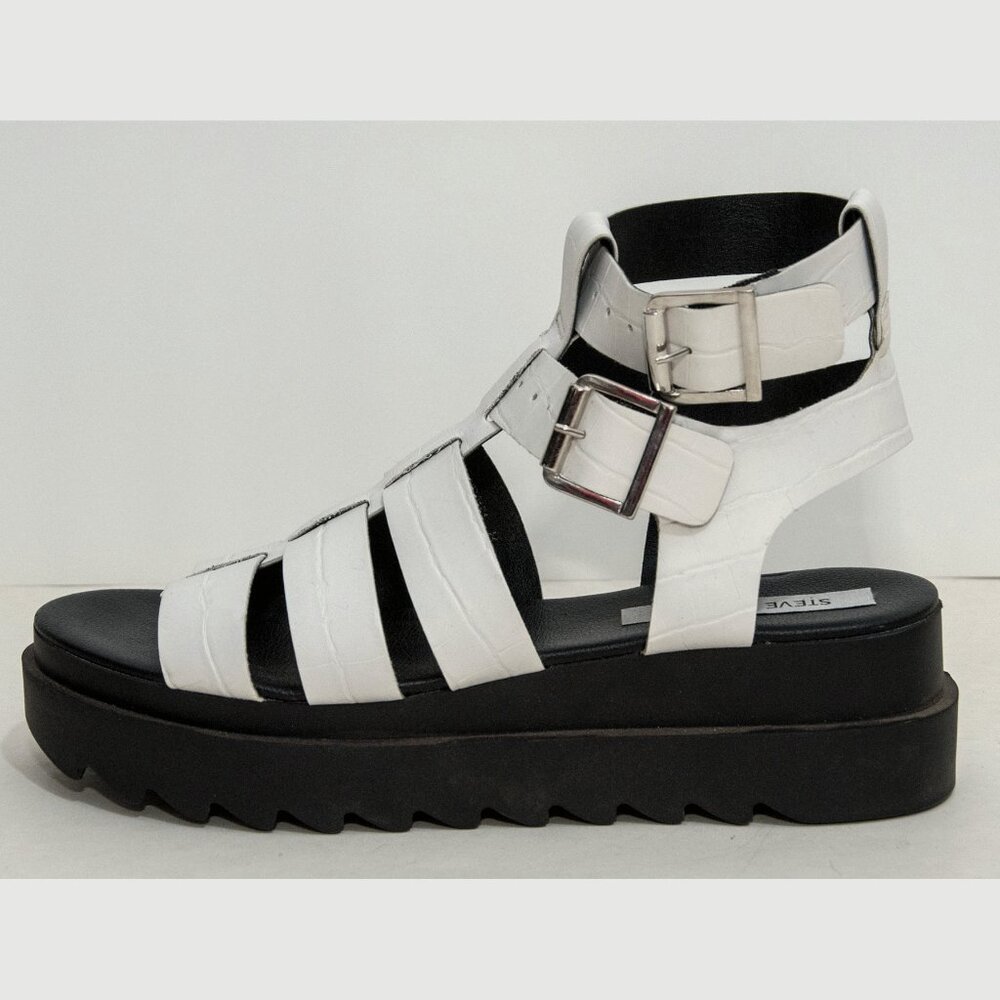 Steve Madden gladiator platform sandal - white - sz 8